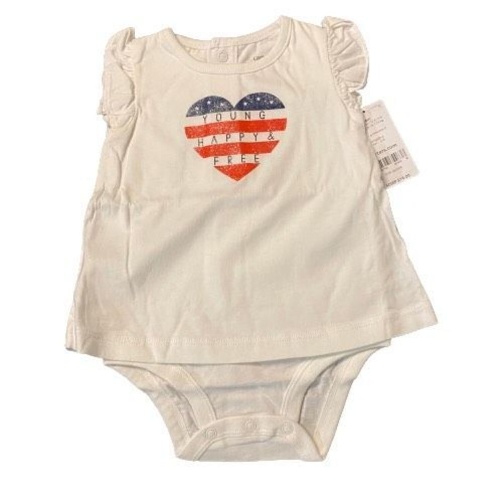 Carter’s Size 24 mo Red, White & Blue Patriotic Short Sleeve One-piece Bodysuit